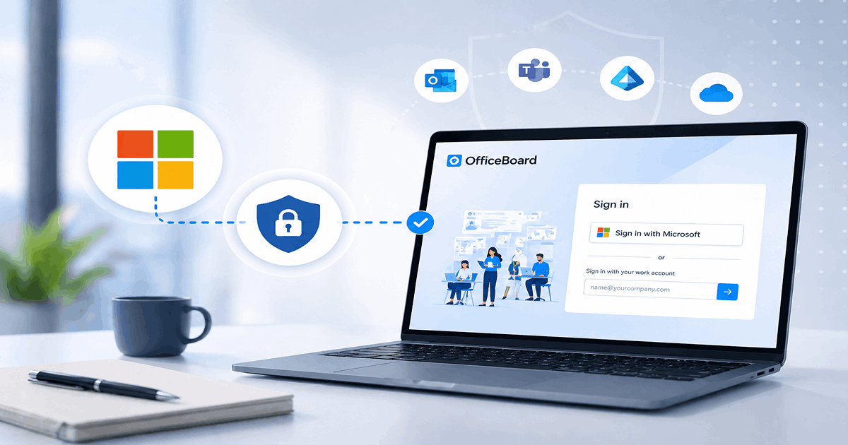 Microsoft SSO in OfficeBoard illustration